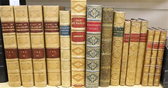 Goldsmith, O - Poetical Works, 1845; Earl of Chathams Correspondence, 4 vols, 1811; Ainsworth, W.H. - Old St